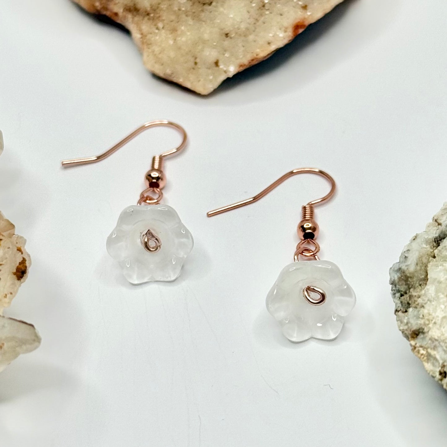 Rose Gold Flower Earrings