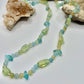 Sterling Silver Calcite, Aquamarine, and Prehnite Beaded Necklace