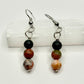 Silver Jasper, Unakite, and Carnelian Earrings