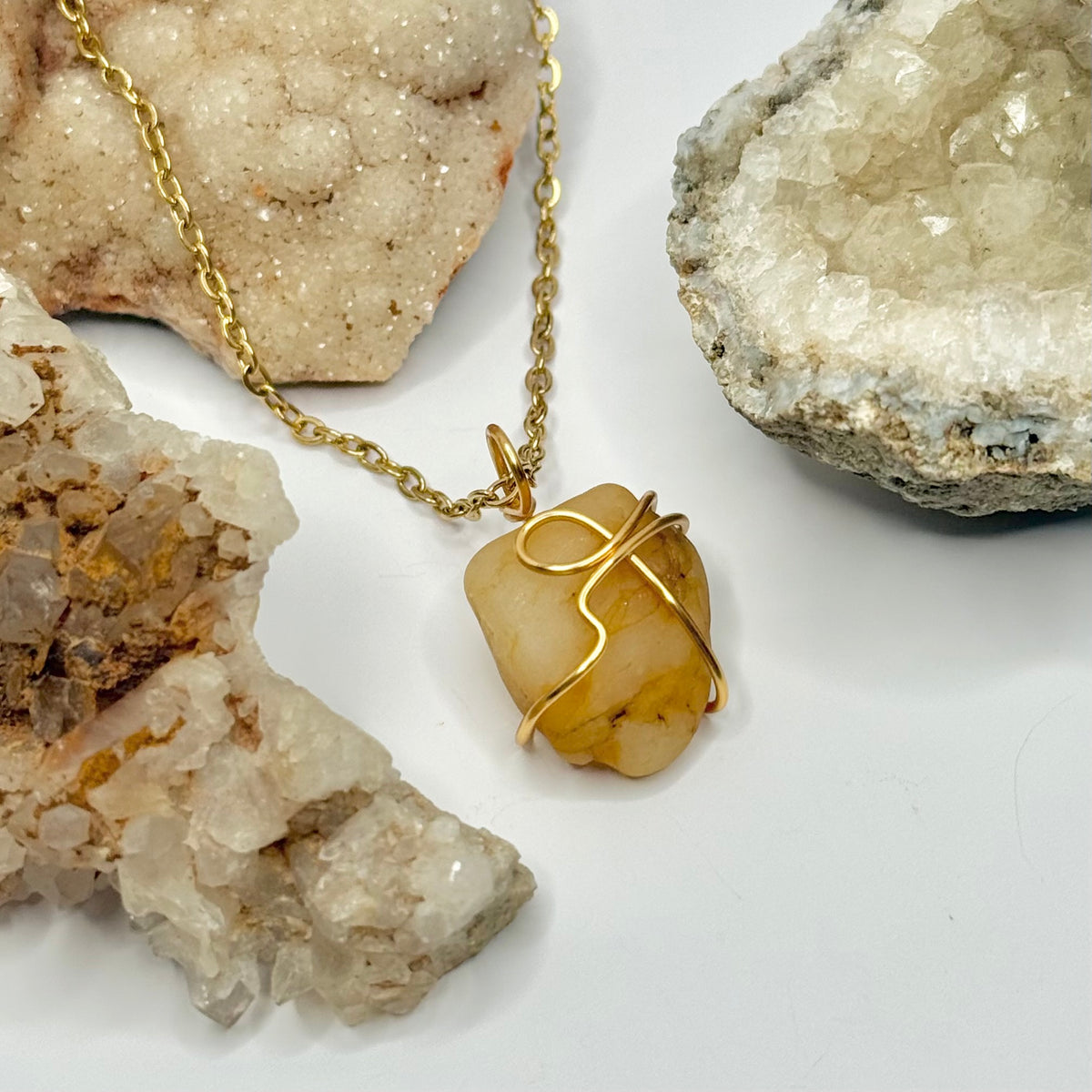 Gold Raw Carnelian Necklace