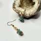 Gold Plated Labradorite and Aquamarine Earrings