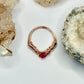 Rose Gold Red Beaded Ring