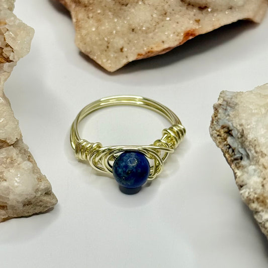 Gold Lapis Ring