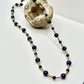 Gold Lapis Beaded Necklace