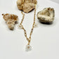 Gold Paperclip Flower Necklace