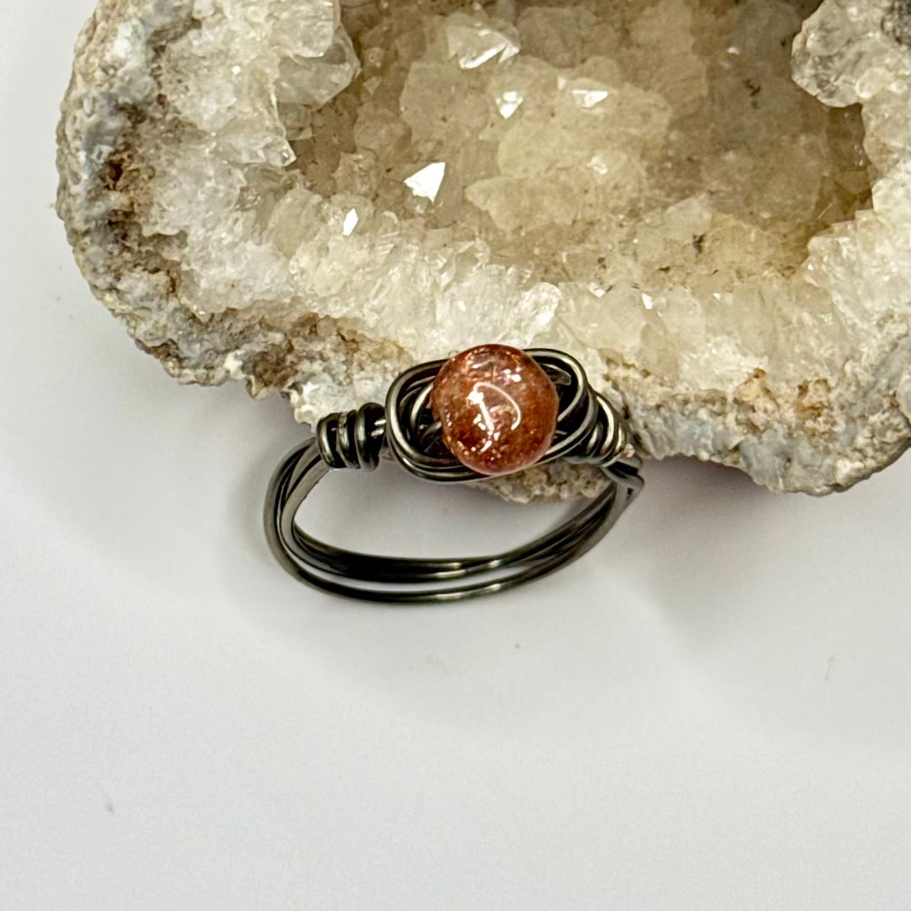 Charcoal Sunstone Ring