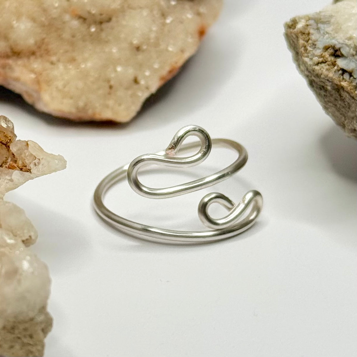 Silver Coil Bypass Ring