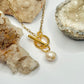 Gold Cultured Pearl Toggle Necklace