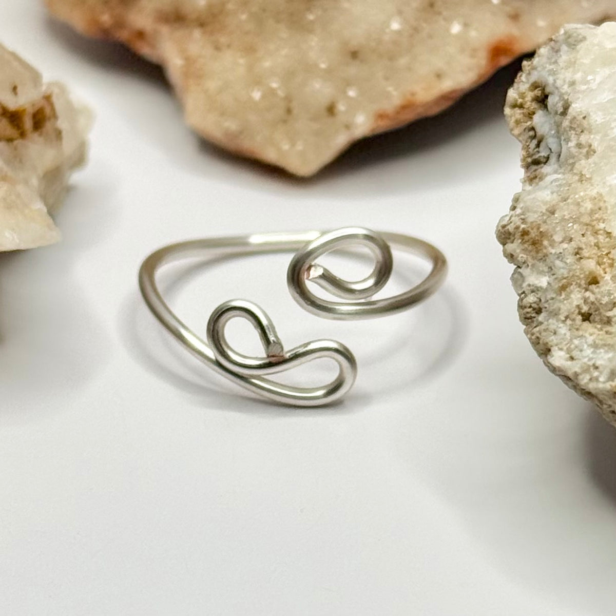 Silver Coiled Bypass Ring