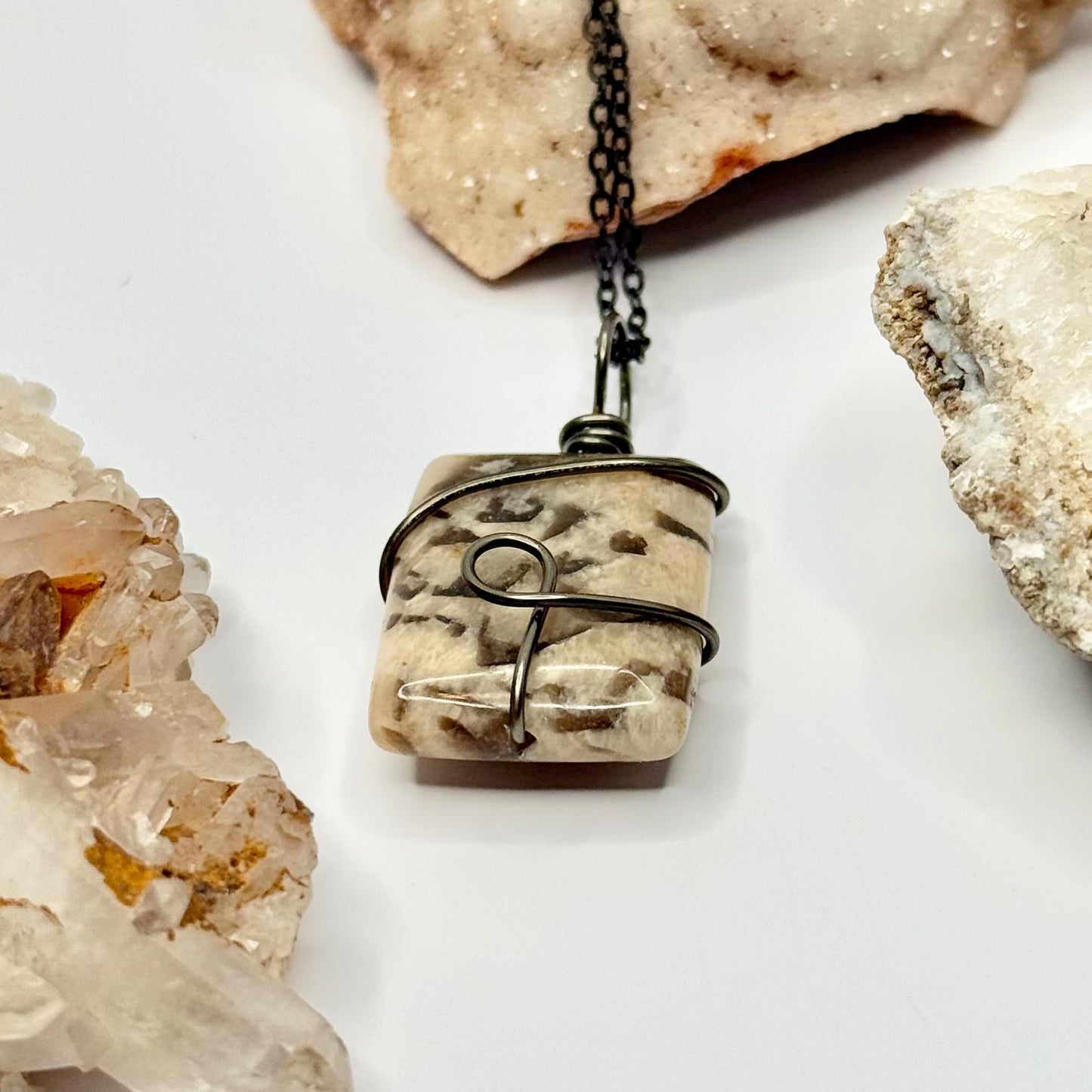 Charcoal Zebra Jasper Necklace