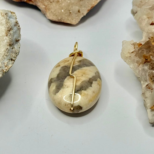 Gold Australian Zebra Jasper Pendant