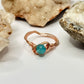 Rose Gold Blue Apatite Ring
