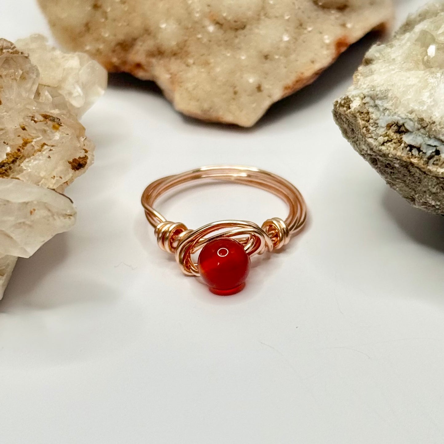Rose Gold Carnelian Ring