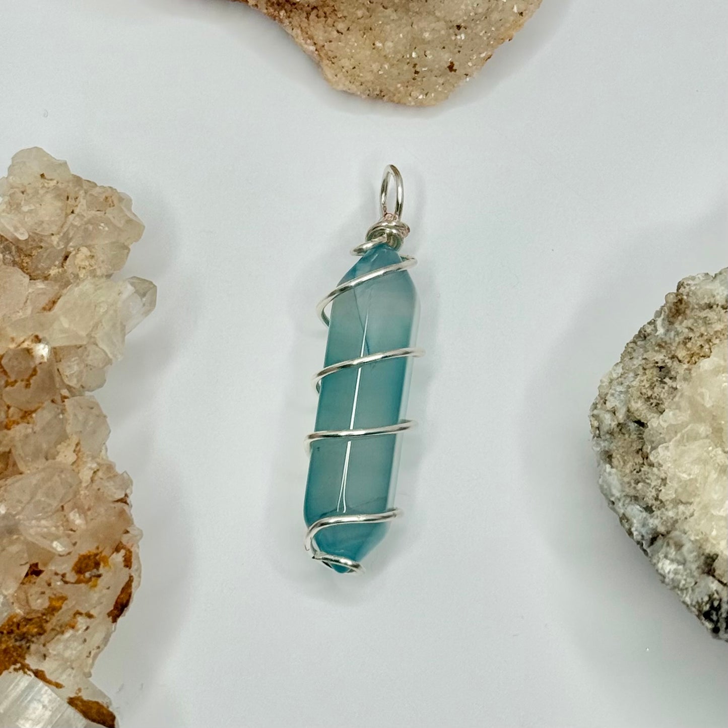 Silver Agate Pendant