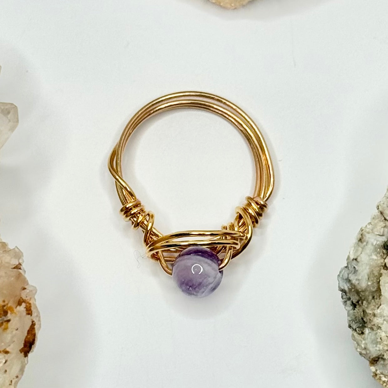 Gold Plated Amethyst Ring