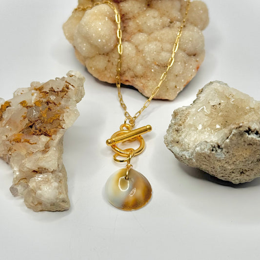 Gold Shell Toggle Necklace