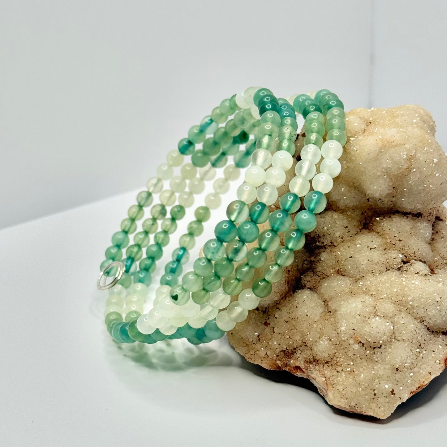 Green Dyed Quartz Wrap Bracelet