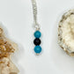 Silver Blue Apatite and Goldstone Necklace