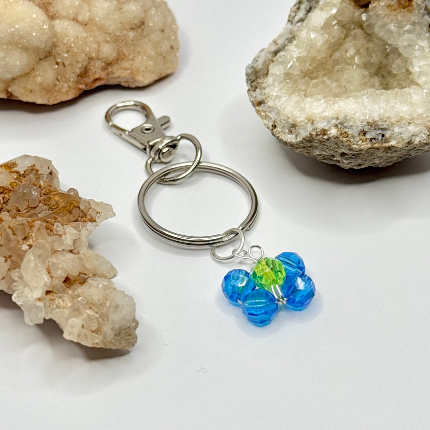 Silver Blue Butterfly Keychain