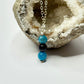 Silver Blue Apatite and Goldstone Necklace
