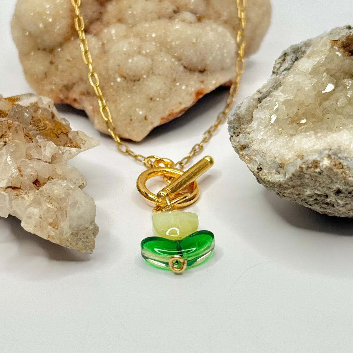 Gold Tulip Toggle Necklace