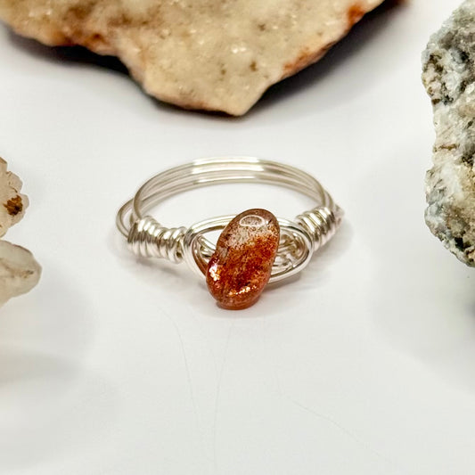 Silver Sunstone Ring