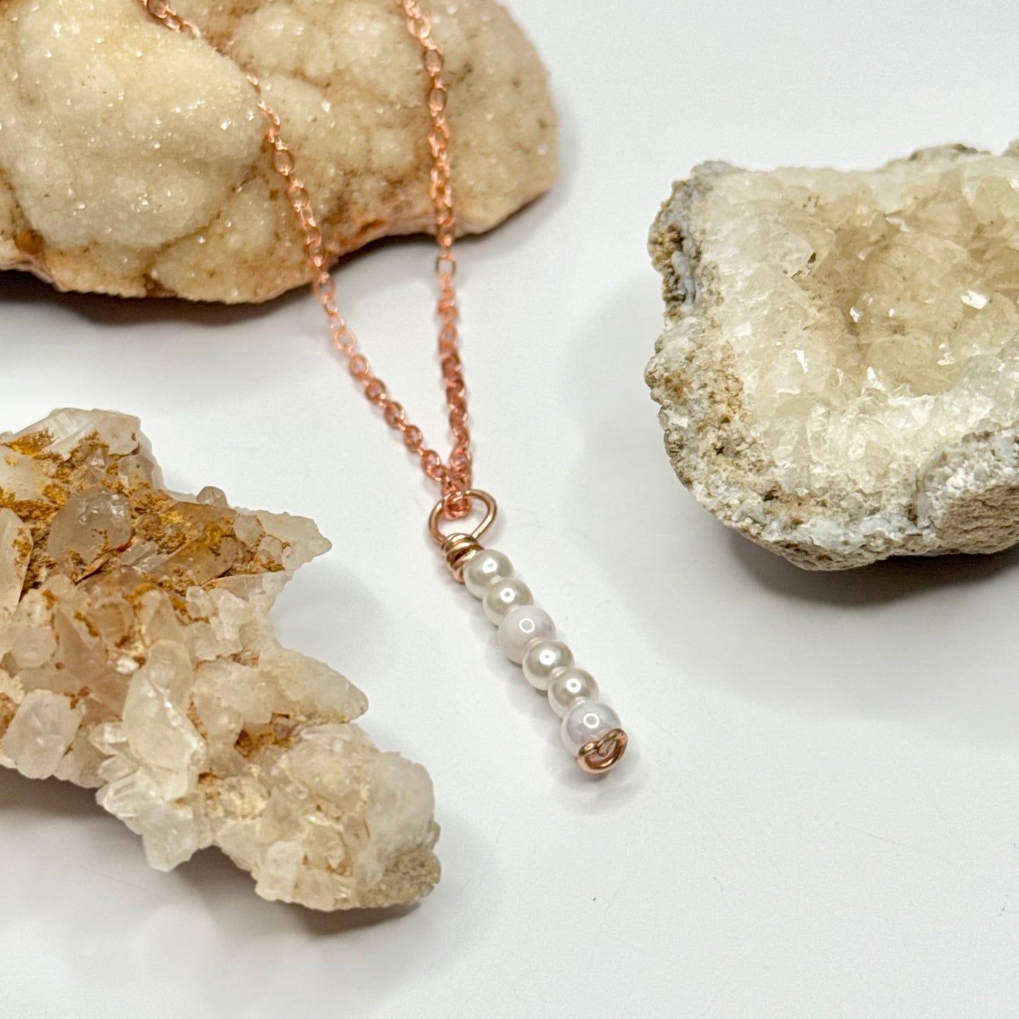 Rose Gold Foe Pearl Necklace