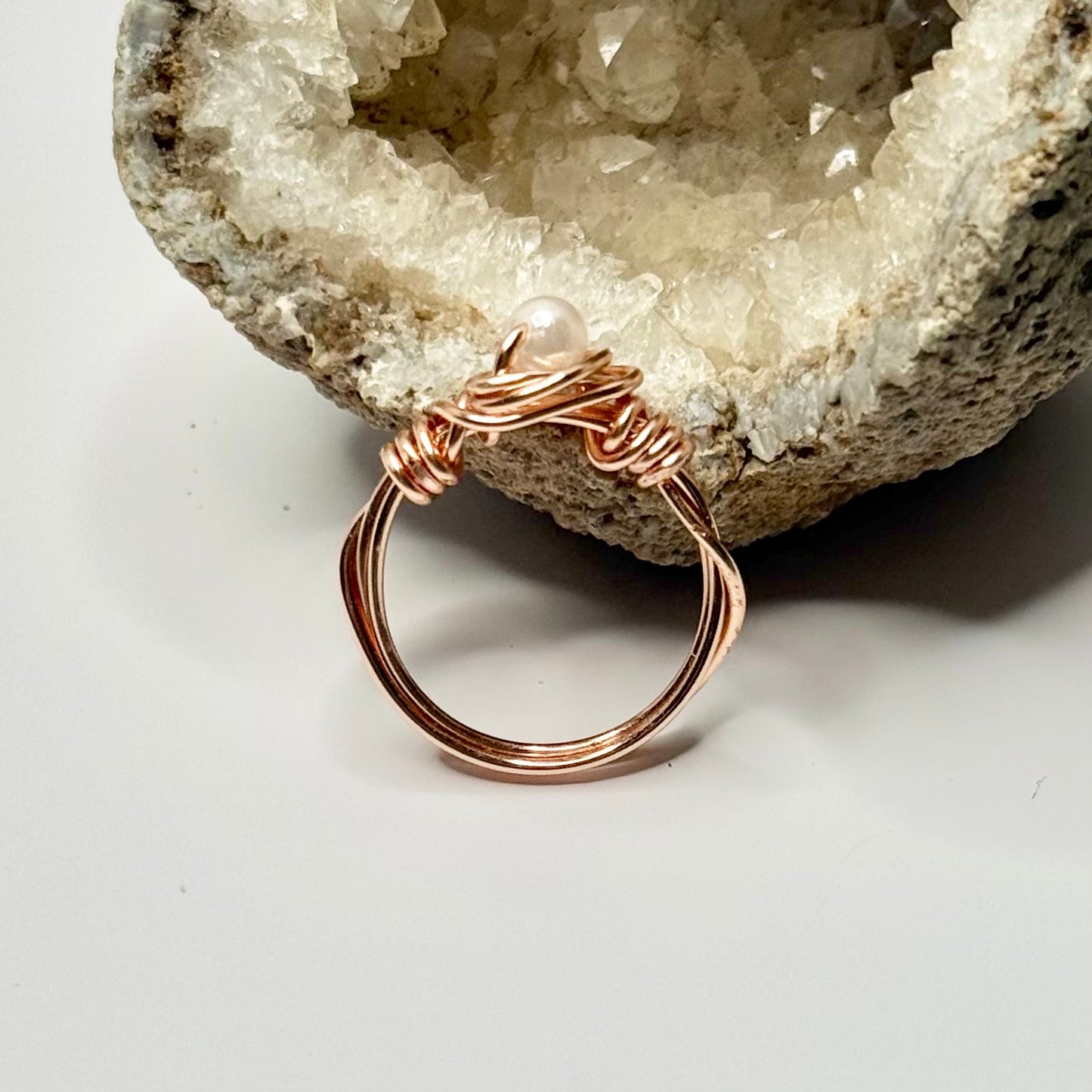 Rose Gold Pearl Ring