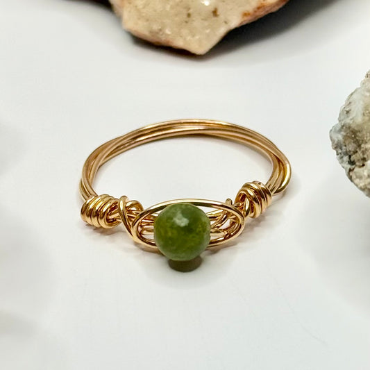 Gold Plated Jade Ring