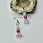 Silver Amazonite and Rhodonite Earrings