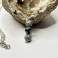 Silver Snowflake Obsidian and Crazy Lace Agate Necklace