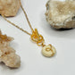 Gold Lemon Chrysoprase Toggle Necklace