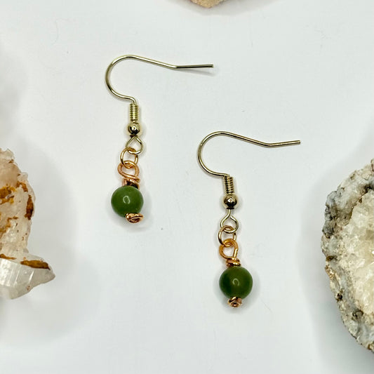 Gold Plated Jade Earrings