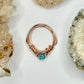 Rose Gold Blue Beaded Ring