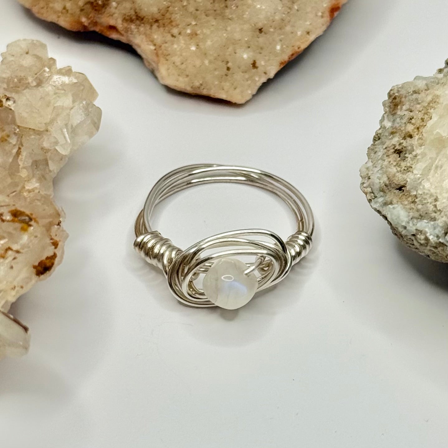 Silver Moonstone Ring