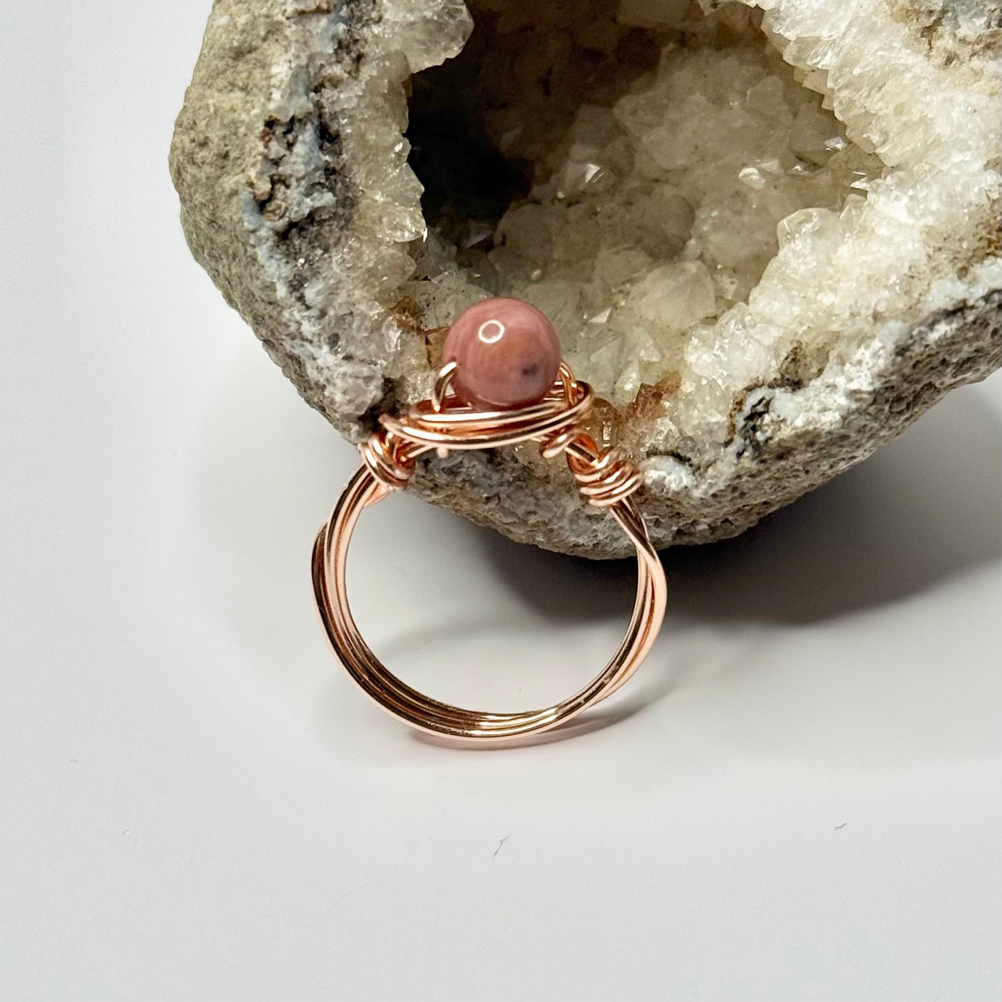 Rose Gold Rhodonite Ring