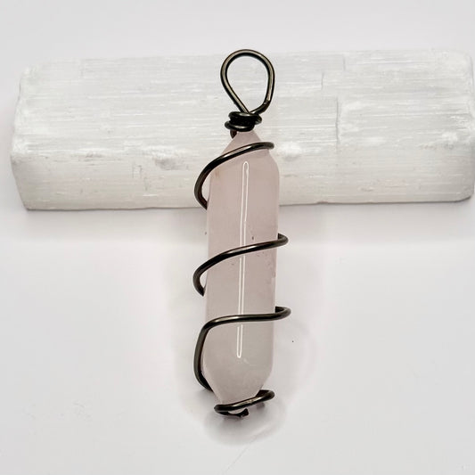 Charcoal Rose Quartz Necklace