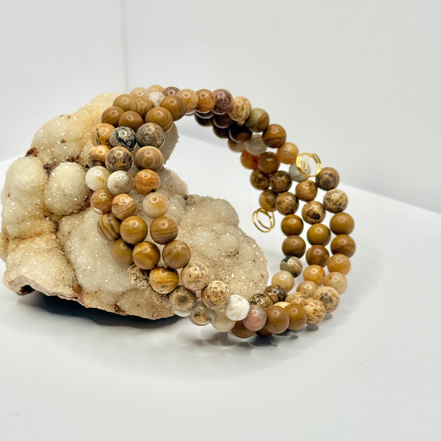 Jasper Beaded Wrap Bracelet