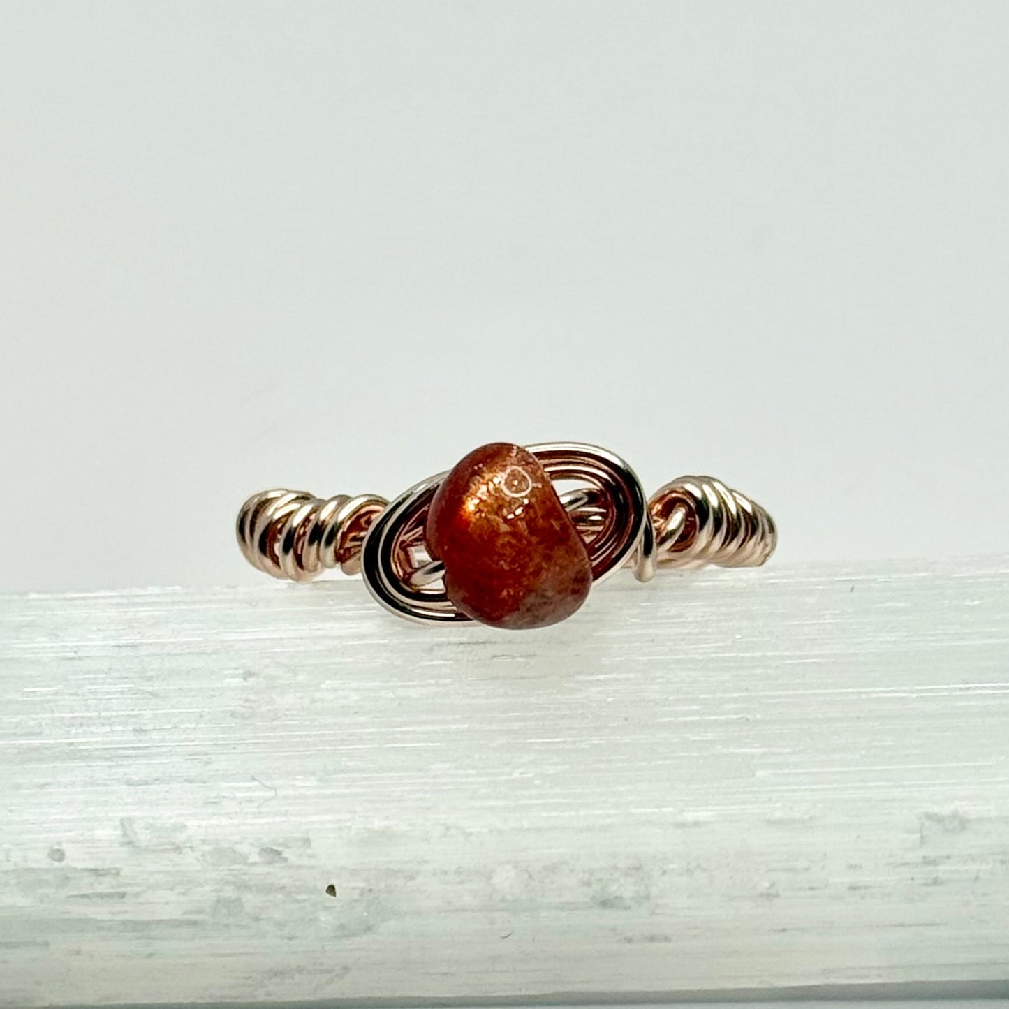 Rose Gold Sunstone Ring