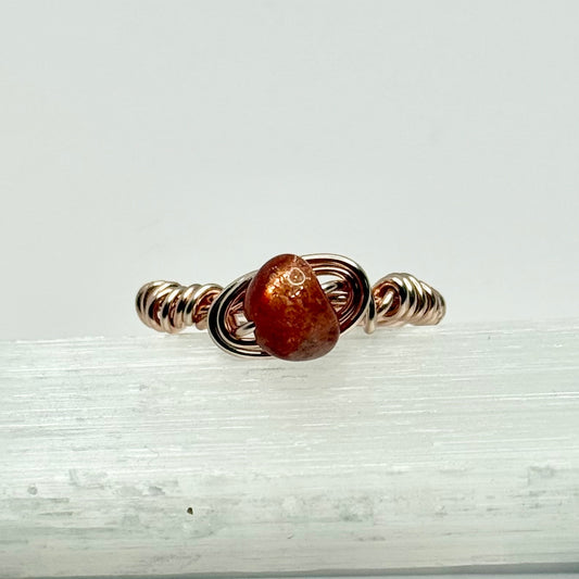 Rose Gold Sunstone Ring