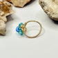 Gold Blue Flower Ring