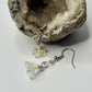 Silver Iridescent Flower Earrings