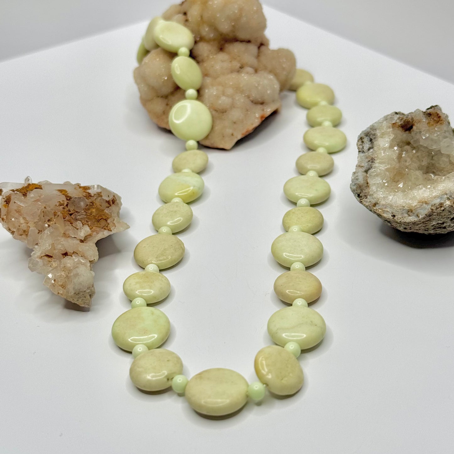 Gold Lemon Chrysoprase Beaded Necklace
