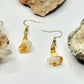 Gold Plated Citrine, Yellow Calcite, and Yellow Jade Earrings