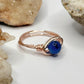 Rose Gold Blue Agate Ring