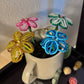 Blue Beaded Flower Stake