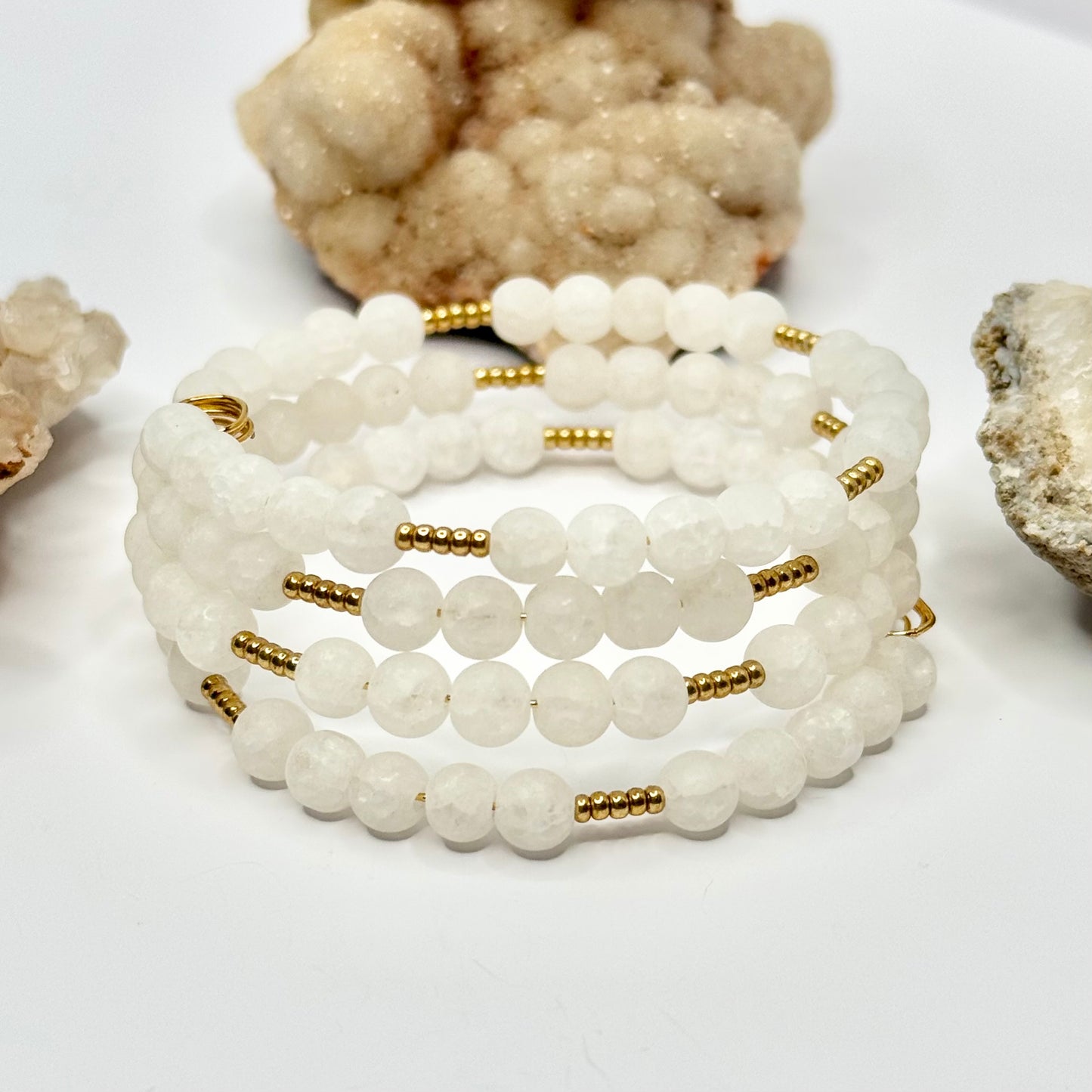 Gold Selenite Wrap Bracelet