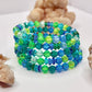 Blue and Green Beaded Wrap Bracelet