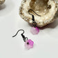 Charcoal Pink Flower Earrings