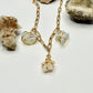 Gold Paperclip Opalite and Citrine Necklace